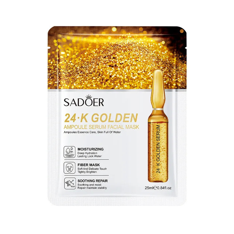 Mască Facială Tip Șervețel Hidratantă cu Aur 24K, Sadoer, 25 ml