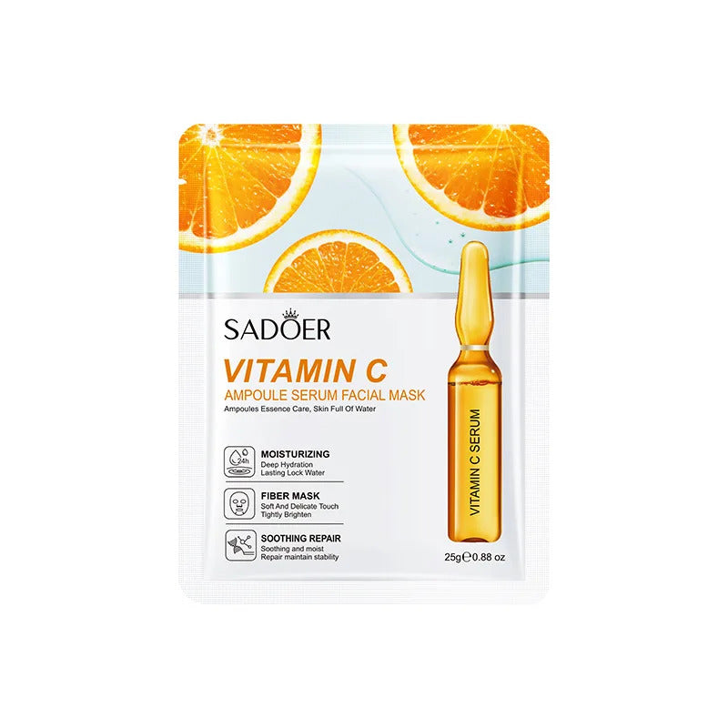 Mască Facială Tip Șervețel Hidratantă cu Vitamina C, Sadoer, 25 ml