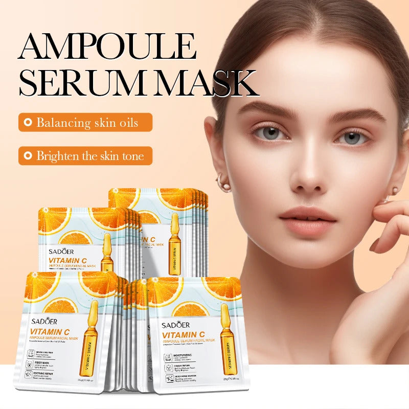 Mască Facială Tip Șervețel Hidratantă cu Vitamina C, Sadoer, 25 ml