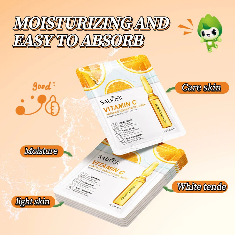 Mască Facială Tip Șervețel Hidratantă cu Vitamina C, Sadoer, 25 ml